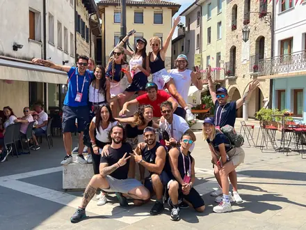 The Giro d'Italia hospitality team on tour