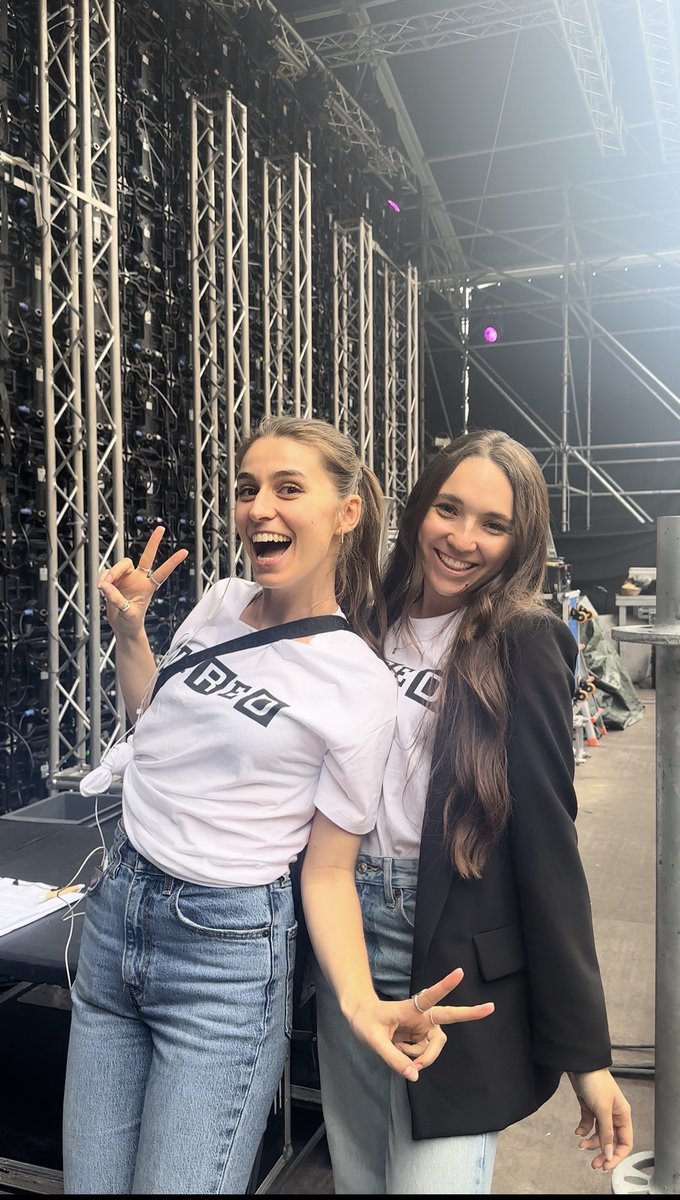 Isabella backstage at Wired Next Fest with a colleague
